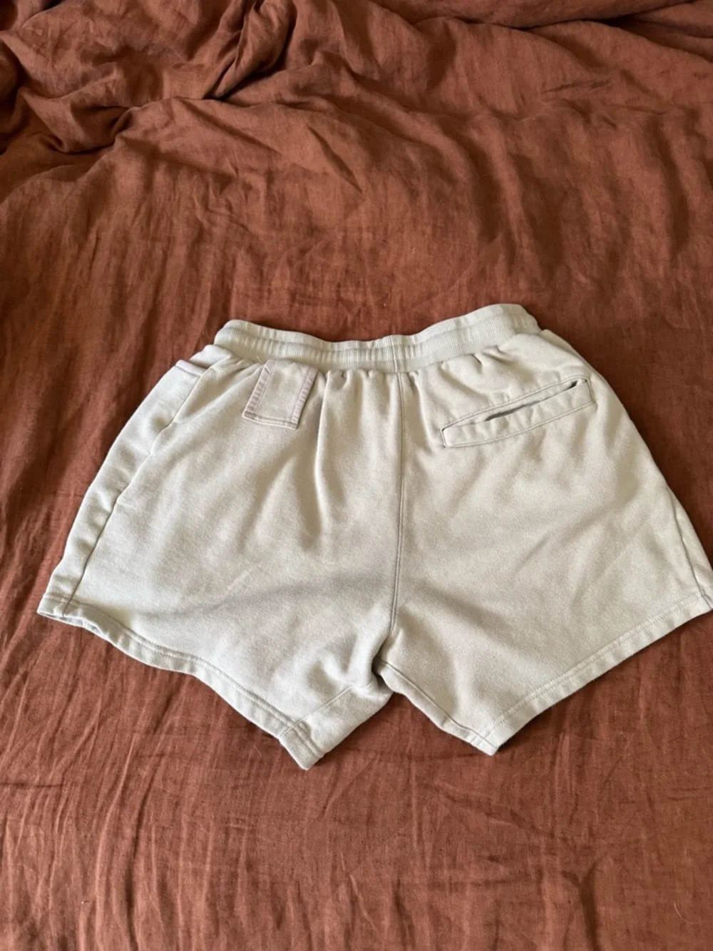 ASRV Off-White Drawstring Athletic Shorts - Picture 2 of 2